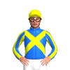 BLUE, YELLOW CROSSED SASHES, STRIPED SLEEVES, Red cap
