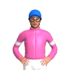 PURPLE, RED CHECKS, PURPLE SLEEVES, RED ARMBANDS, Pink cap