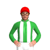White, Red Armbands And Cap