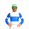 WHITE, BLUE BAND, SLEEVES, WHITE ARMBAND, Light brown cap