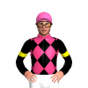 BLACK,PINK DIAMOND CHECKS,BLACK SLEEVES,YELLOW ARMBANDS,PINK COLLAR, White cap