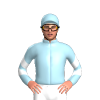 LIGHT BLUE, WHITE TWO ZIGZAG CHEVRON, LIGHT BLUE SLEEVES,WHITE TWO CHEVRONS, Red cap