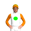 WHITE, LIME DISC, ORANGE SLEEVES, LIME SPOTS CAP
