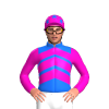 BLUE,SHOCKING PINK CHEVRONS,SLEEVES,CAP,BLUE STARS