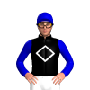 BLACK,WHITE DIAMOND FRAME,MEDIUM BLUE SLEEVES,CAP