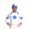 WHITE,ROYAL BLUE EPAULETTES,ROYAL BLUE DISC,WHITE SLEEVES,ROYAL BLUE ARMBANDS,ROYAL BLUE CUFFS,CAP,WHITE QUARTERS, ROYAL BLUE COLLAR