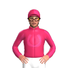 Cerise, Pink Horseshoe, Pink Striped Sleeves, Quartered Cap