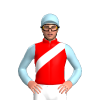 Red, White Sash, Light Blue Sleeves And Cap