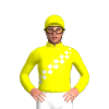 Yellow, White Checked Sash, Checked Sleeves And Cap