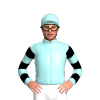 Pale Blue, Black Hooped Sleeves
