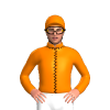 orange, black seams 