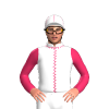 WHITE,CERISE SEAMS,SLEEVES,WHITE CAP,CERISE SEAMS