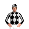 SILVER, BLACK DIAMONDS, STRIPED SLEEVES, QUARTERS CAP