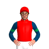 RED, NAVY SLEEVES, EMERALD GREEN ARMBAND