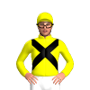 YELLOW, BLACK CROSSED SASHES & YELLOW CAP