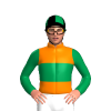 Orange, Emerald Green Band And Sleeves, Quartered Cap