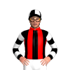 Red And Black Stripes, Black And White Hooped Sleeves And Quartered Cap