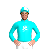 Aqua, White Yorkshire Rose, Quartered Cap