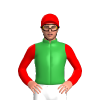 Green, Gold Diamond, Red Sleeves And Cap