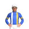 Royal Blue, Gold And White Braces, Armbands, White Cap