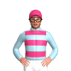 Light Blue, Pink Hoops And Cap