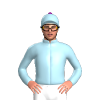 Light Blue And Purple Diamonds, Light Blue Cap With Purple Pom Pom