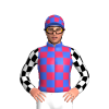 Royal Blue, Cerise Checks, Black And White Checked Sleeves, Royal Blue Cap, Cerise Checks
