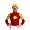 Maroon, Gold Maple Leaf, Halved Sleeves, Gold Cap