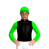 Black And White Diamonds With Lime Sleeves And Cap