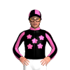 Black, Hot Pink And Mint Flower, Mint Collar, Hot Pink And Mint Striped Sleeves And Quartered Cap