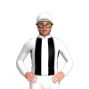 White, Black Stripes