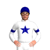 White, Navy Blue Star, Armbands And Cap