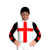 White, Red Cross, Black With Red Hearts Sleeves And Cap