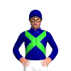 Navy Blue, Lime Green Crossed Sashes