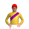 Gold, Purple Sash, Red Cap