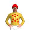 Gold, Red Spots And Red Cap