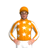 Tangerine, White Stars, Striped Sleeves