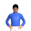 Royal Blue, Black Circles And Cap