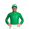Emerald Green, White Diamond Checked Quarters, Checked Cap