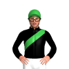Black, Green Sash And Cap