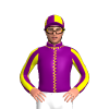Purple, Yellow Seams, Striped Sleeves, Quartered Cap