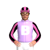 Mauve, White B, Hot Pink Sides, Hot Pink And Black Striped Sleeves And Cap