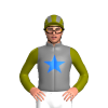 Grey, Blue Star Of David, Olive Green Sleeves, Olive Green And Grey Striped Cap