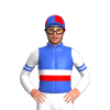 Royal Blue, White And Red Band, White Sleeves, Royal Blue And Red Armbands, Quartered Cap