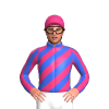 Royal Blue, Pink Diagonal Stripes And Striped Sleeves, Pink And Royal Blue Seams Cap