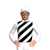 White, Black Diagonal Stripes
