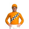 Orange, Black And White Checked Sash