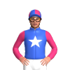 Royal Blue, White Star, Pink Sleeves, Royal Blue And Pink Quartered Cap