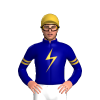 Navy Blue, Gold Lightning Bolt, Gold And White Armbands, Gold Cap