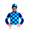 Navy Blue, Aqua Checks And Armbands, Quartered Cap, Navy Blue Pom Pom